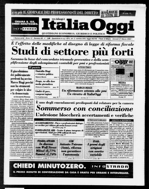 Italia oggi : quotidiano di economia finanza e politica